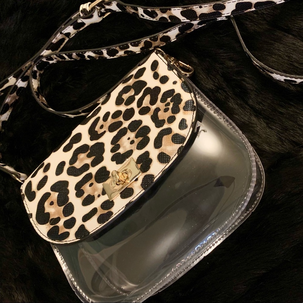 Leopard and Clear Stadium Crossbody
